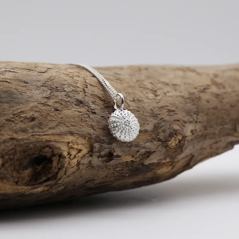 Silver Small Urchin Shell Necklace by Sarah Shelton Palmer